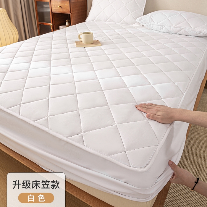 91家纺网 家纺一手货源 找家纺 （总）憨豆家纺 2025新款水洗棉磨毛夹棉床笠四季床垫褥子薄款学生宿舍榻榻米垫被跨境加棉保护垫床护垫