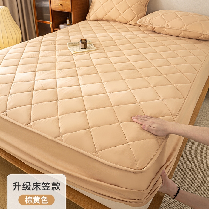 91家纺网 家纺一手货源 找家纺 （总）憨豆家纺 2025新款水洗棉磨毛夹棉床笠四季床垫褥子薄款学生宿舍榻榻米垫被跨境加棉保护垫床护垫