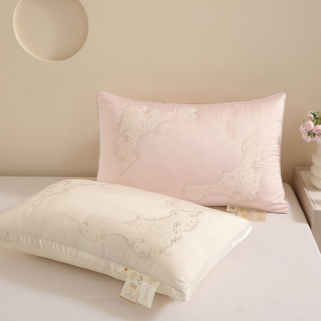 91家纺网 家纺一手货源 找家纺 晚儿 2025新款金乳丝茧女王枕头枕芯 组图仅限参考 48x74cm低枕/只