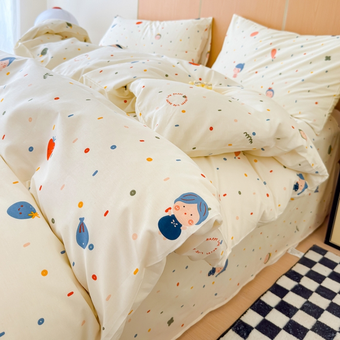 91家纺网 家纺一手货源 找家纺 （总）感遇家纺  2025新款小清新甜系全棉四件套