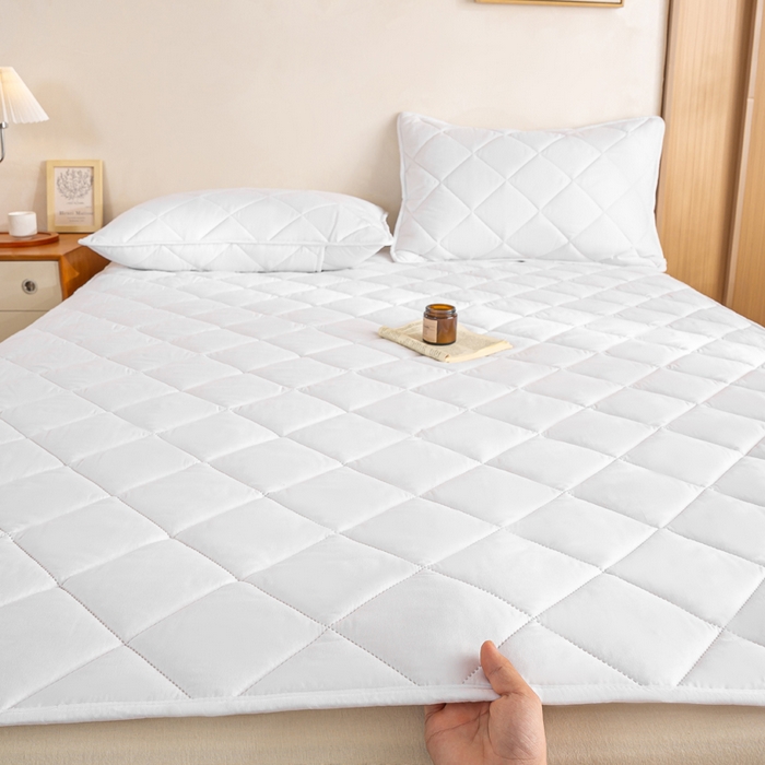 91家纺网 家纺一手货源 找家纺 （总）憨豆家纺 2025新款水洗棉磨毛夹棉床笠四季床垫褥子薄款学生宿舍榻榻米垫被跨境加棉保护垫床护垫