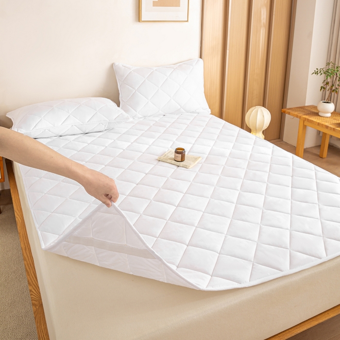 91家纺网 家纺一手货源 找家纺 （总）憨豆家纺 2025新款水洗棉磨毛夹棉床笠四季床垫褥子薄款学生宿舍榻榻米垫被跨境加棉保护垫床护垫