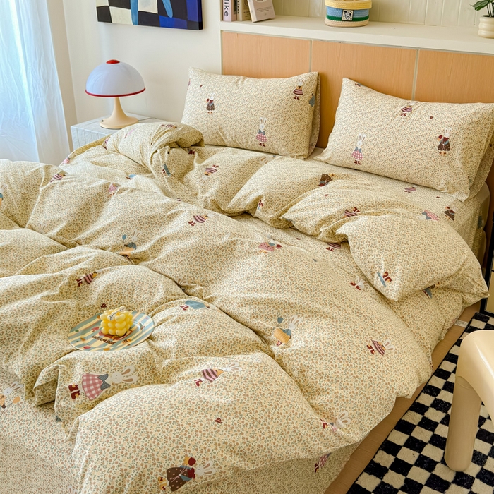 91家纺网 家纺一手货源 找家纺 （总）感遇家纺  2025新款小清新甜系全棉四件套