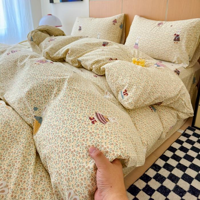 91家纺网 家纺一手货源 找家纺 （总）感遇家纺  2025新款小清新甜系全棉四件套