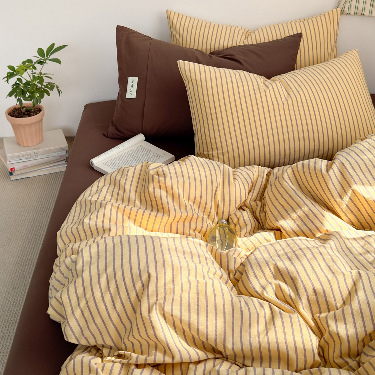 91家纺网 家纺一手货源 找家纺 （总）玖弘家居 2025新款全棉纯棉水洗棉五色条纹混搭单被套