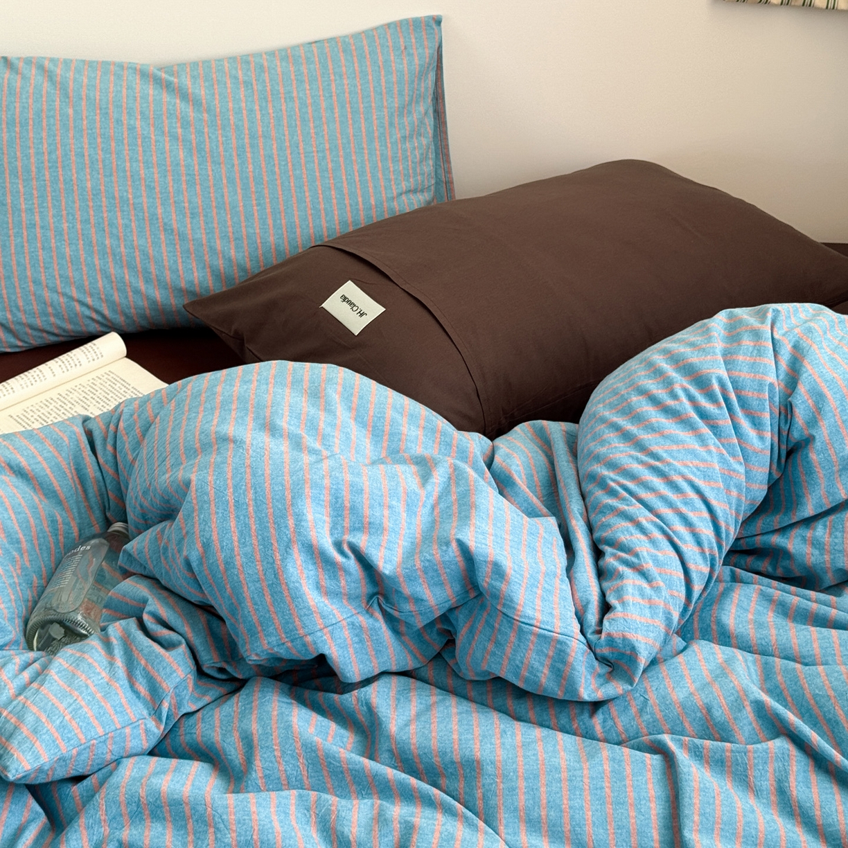 91家纺网 家纺一手货源 找家纺 （总）玖弘家居 2025新款全棉纯棉水洗棉五色条纹混搭单被套