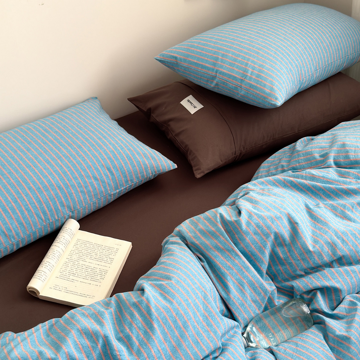 91家纺网 家纺一手货源 找家纺 （总）玖弘家居 2025新款全棉纯棉水洗棉五色条纹混搭单被套