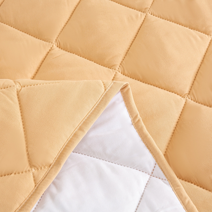 91家纺网 家纺一手货源 找家纺 憨豆家纺 2025新款水洗棉磨毛夹棉床笠四季床垫褥子床护垫薄款学生宿舍榻榻米垫被跨境加棉保护垫 床护垫-棕黄色