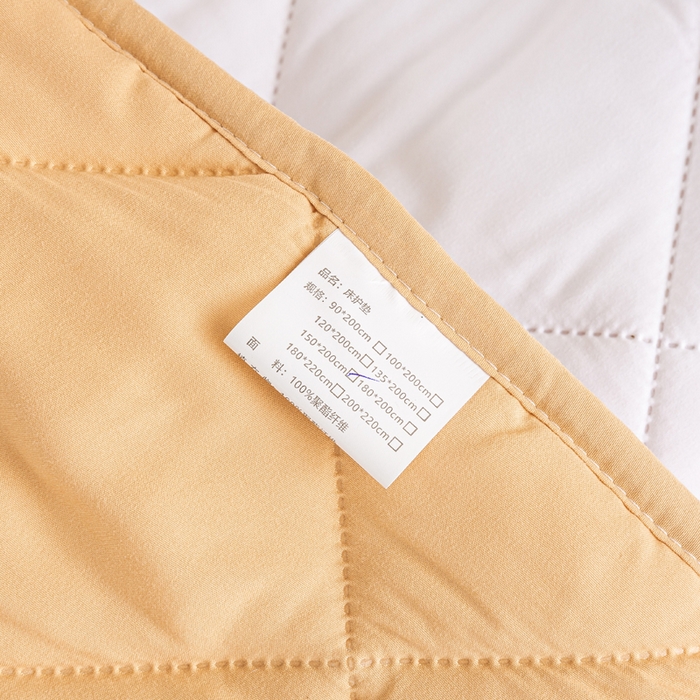 91家纺网 家纺一手货源 找家纺 憨豆家纺 2025新款水洗棉磨毛夹棉床笠四季床垫褥子床护垫薄款学生宿舍榻榻米垫被跨境加棉保护垫 床护垫-棕黄色