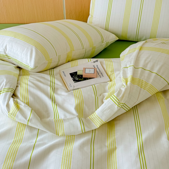 91家纺网 家纺一手货源 找家纺 感遇家纺  2025新款小清新甜系全棉四件套 奶绿