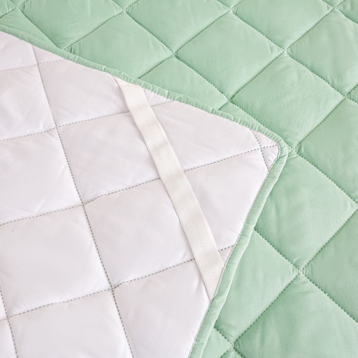 91家纺网 家纺一手货源 找家纺 憨豆家纺 2025新款水洗棉磨毛夹棉床笠四季床垫褥子床护垫薄款学生宿舍榻榻米垫被跨境加棉保护垫 床护垫-青色