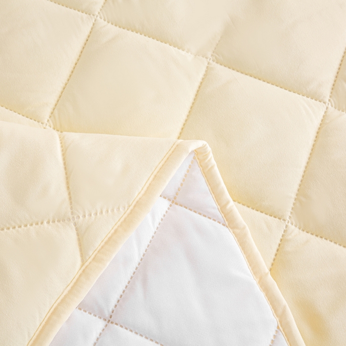 91家纺网 家纺一手货源 找家纺 憨豆家纺 2025新款水洗棉磨毛夹棉床笠四季床垫褥子床护垫薄款学生宿舍榻榻米垫被跨境加棉保护垫 床护垫-米白