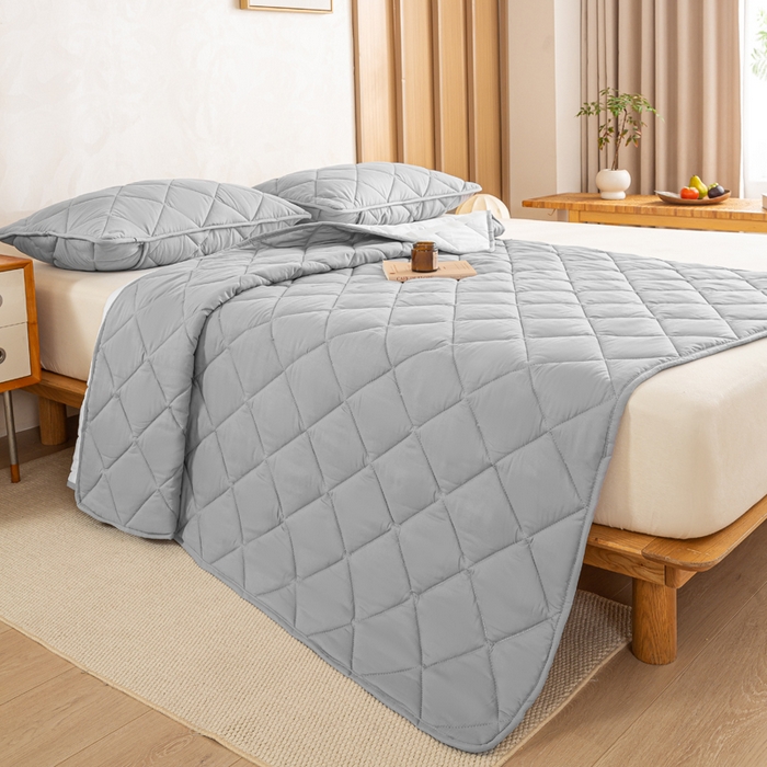 91家纺网 家纺一手货源 找家纺 憨豆家纺 2025新款水洗棉磨毛夹棉床笠四季床垫褥子床护垫薄款学生宿舍榻榻米垫被跨境加棉保护垫 床护垫-灰色