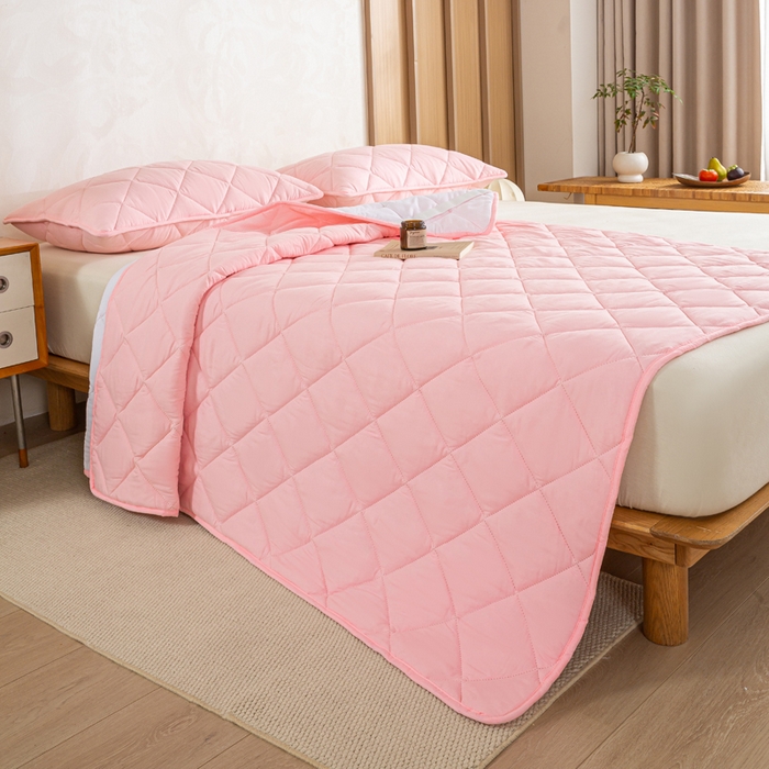 91家纺网 家纺一手货源 找家纺 憨豆家纺 2025新款水洗棉磨毛夹棉床笠四季床垫褥子床护垫薄款学生宿舍榻榻米垫被跨境加棉保护垫 床护垫-粉色