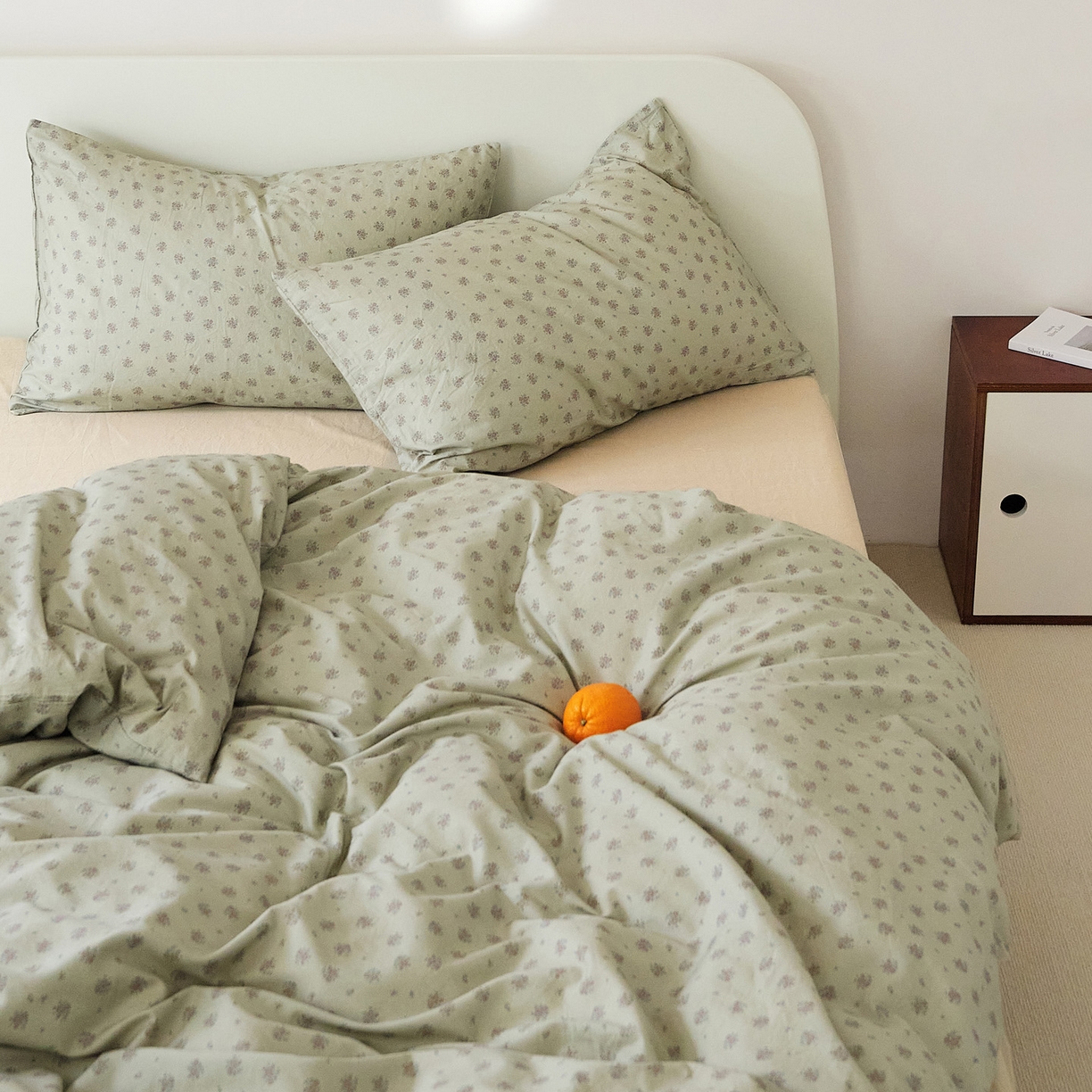 91家纺网 家纺一手货源 找家纺 EH家居 2025新款全棉斜纹印花-青春小调系列四件套 薄荷微苔花