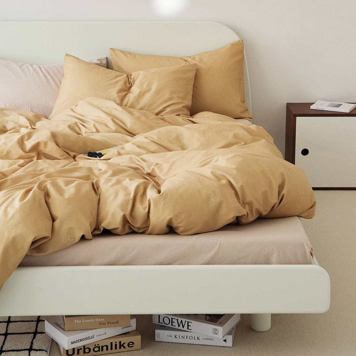 91家纺网 家纺一手货源 找家纺 EH家居 2025新款全棉斜纹印花-青春小调系列四件套 可可饼干