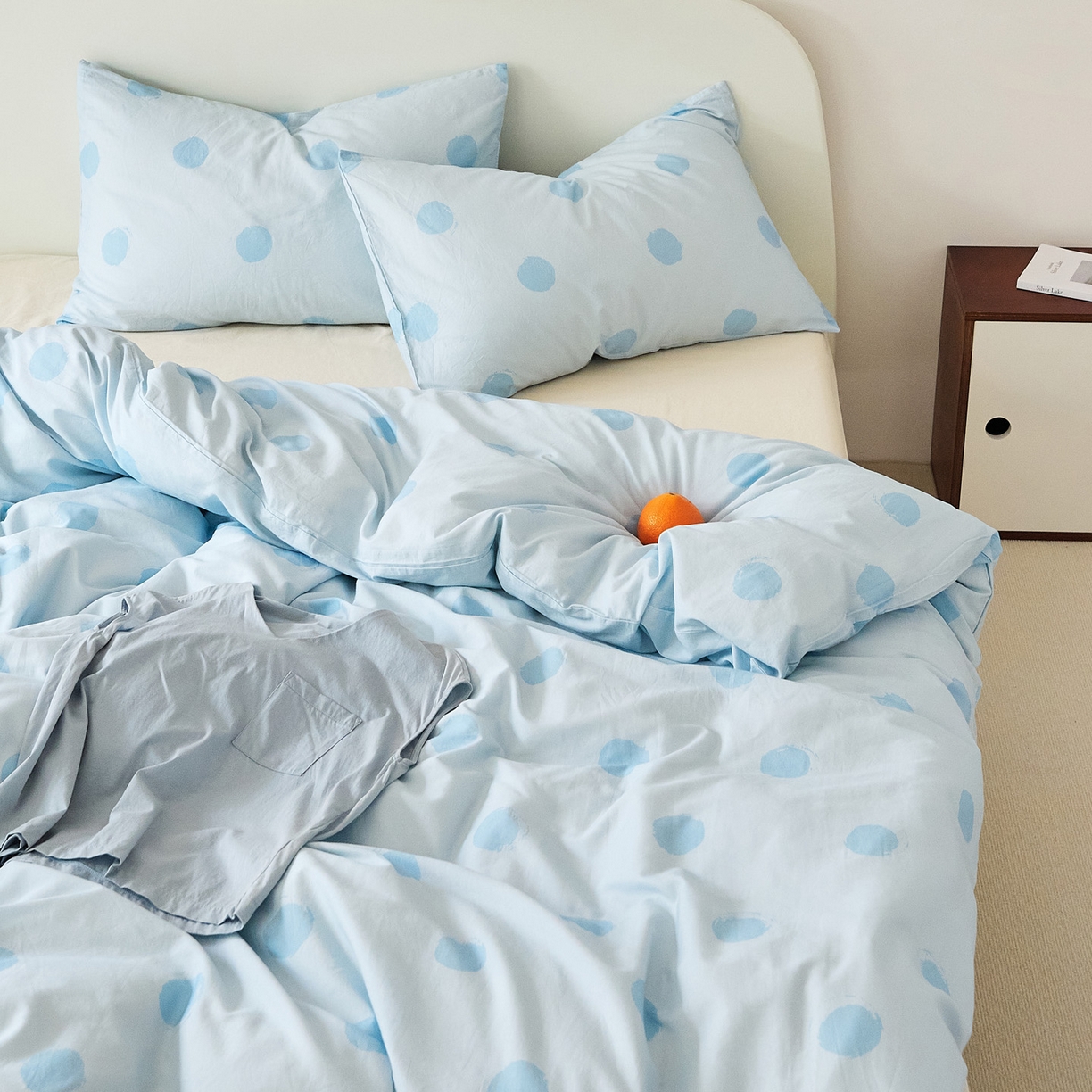 91家纺网 家纺一手货源 找家纺 EH家居 2025新款全棉斜纹印花-青春小调系列四件套 晴空物语