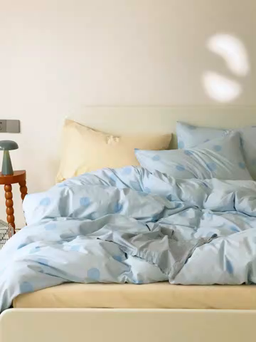 91家纺网 家纺一手货源 找家纺 EH家居 2025新款全棉斜纹印花-青春小调系列四件套 晴空物语