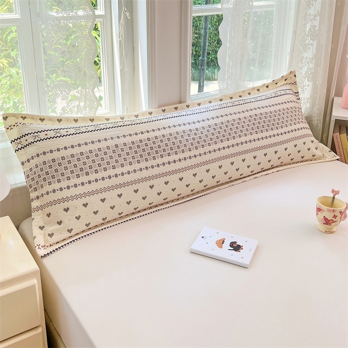 91家纺网 家纺一手货源 找家纺 （总）圣比熊 2025新款云感双层纱印花双人枕套情侣1.5m枕芯套1.8床枕头