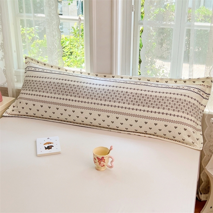 91家纺网 家纺一手货源 找家纺 （总）圣比熊 2025新款云感双层纱印花双人枕套情侣1.5m枕芯套1.8床枕头