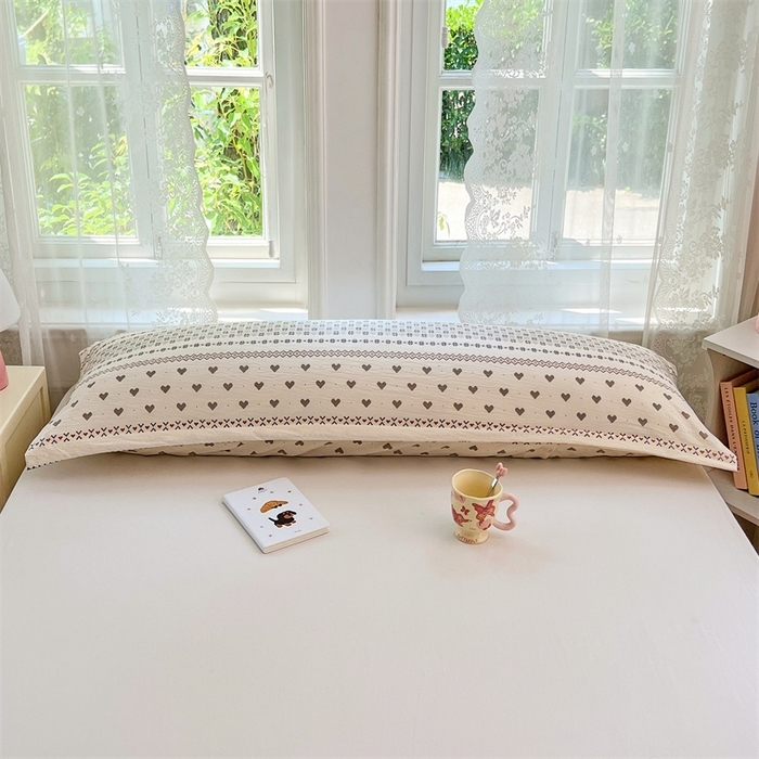 91家纺网 家纺一手货源 找家纺 （总）圣比熊 2025新款云感双层纱印花双人枕套情侣1.5m枕芯套1.8床枕头