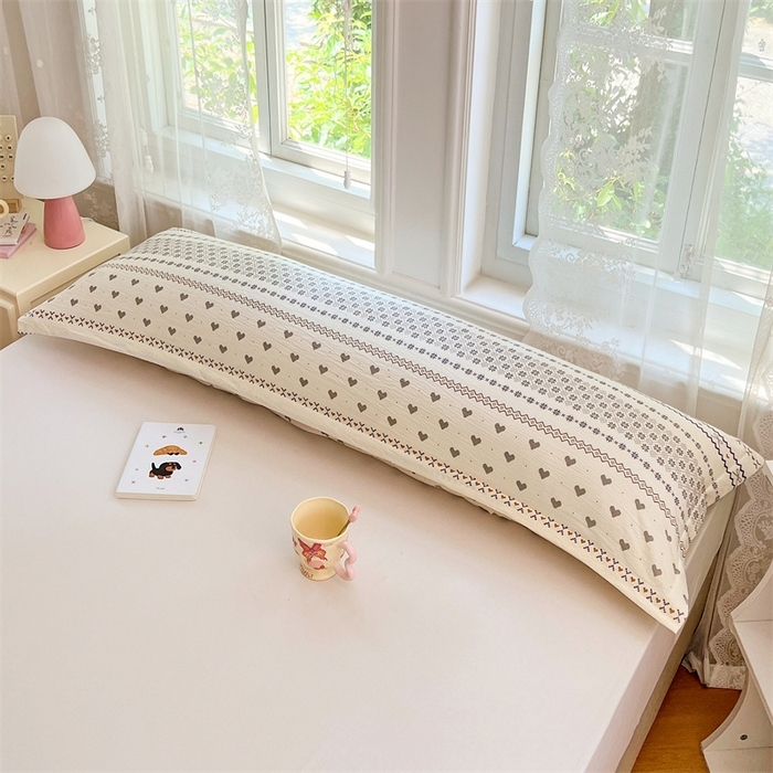 91家纺网 家纺一手货源 找家纺 （总）圣比熊 2025新款云感双层纱印花双人枕套情侣1.5m枕芯套1.8床枕头