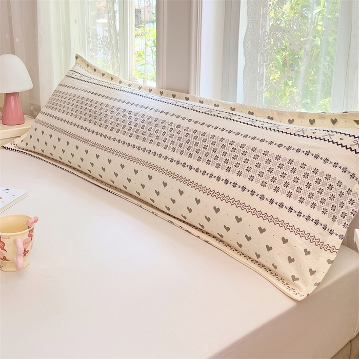 91家纺网 家纺一手货源 找家纺 （总）圣比熊 2025新款云感双层纱印花双人枕套情侣1.5m枕芯套1.8床枕头