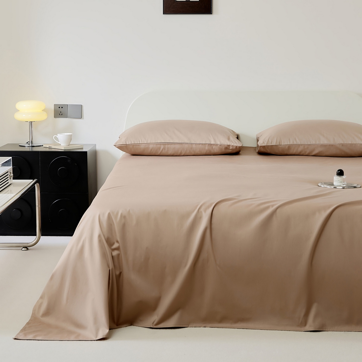 91家纺网 家纺一手货源 找家纺 EH家居 2025新款全棉斜纹纯色-青春小调系列单床单 咖色