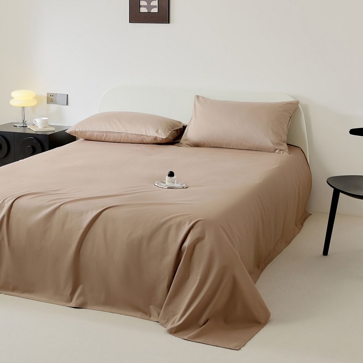 91家纺网 家纺一手货源 找家纺 EH家居 2025新款全棉斜纹纯色-青春小调系列单床单 咖色