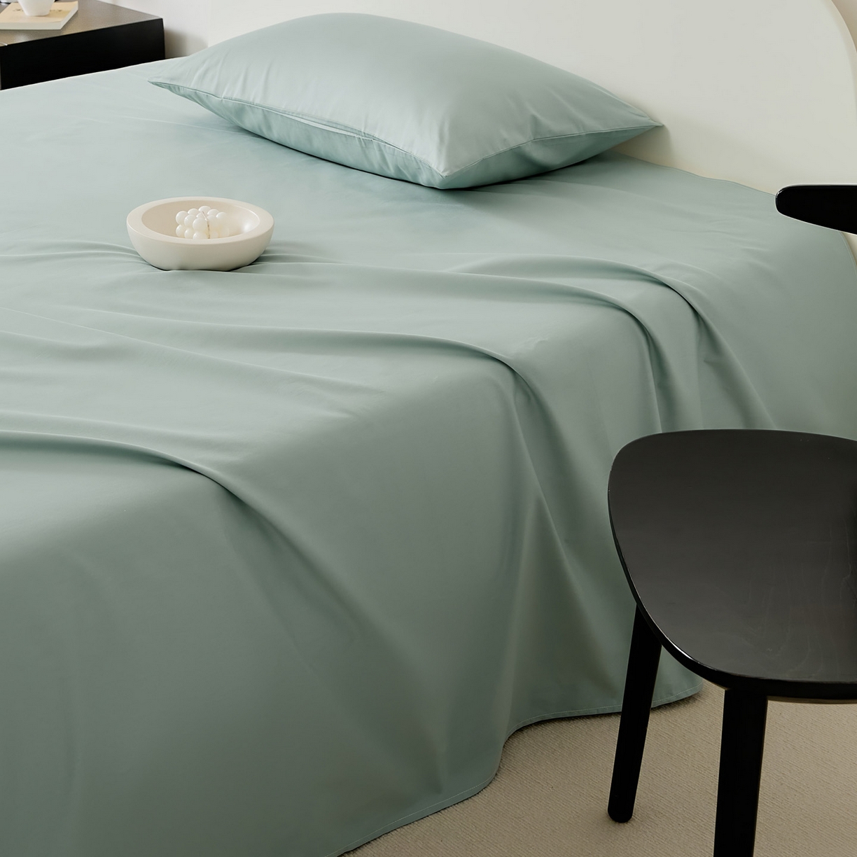 91家纺网 家纺一手货源 找家纺 EH家居 2025新款全棉斜纹纯色-青春小调系列单床单 天青色