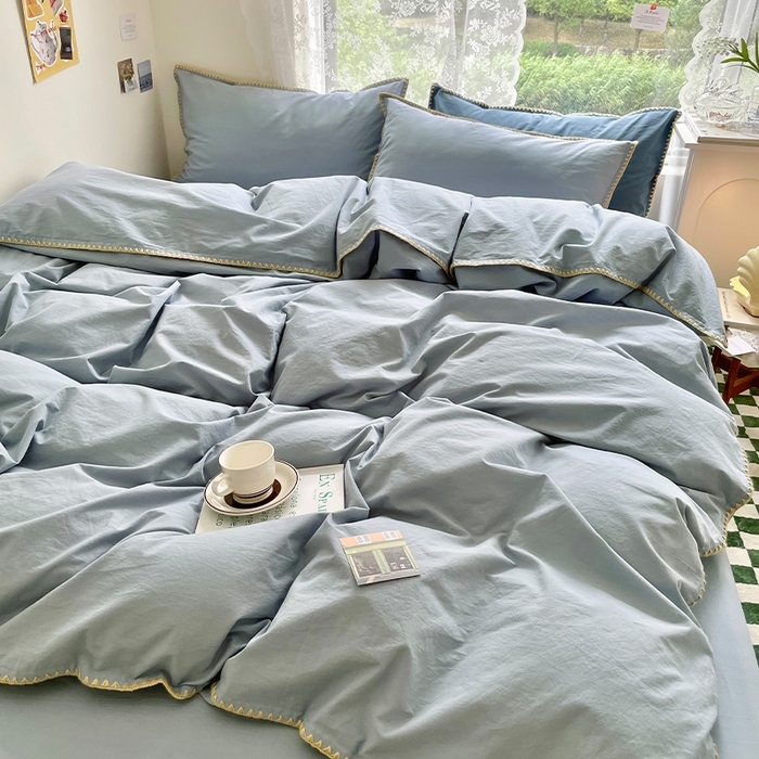 91家纺网 家纺一手货源 找家纺 （总）瑞莱 2025新款全棉轻奢水洗棉贝壳绣四件套