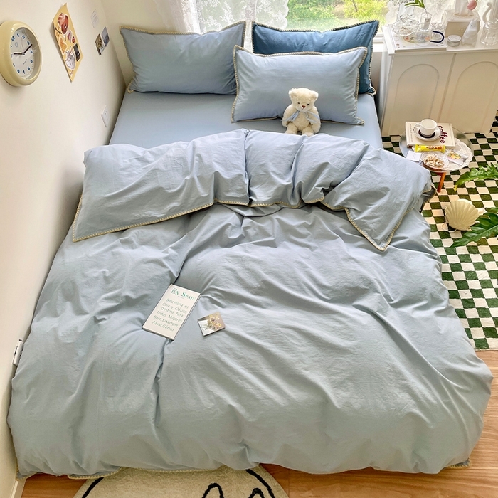 91家纺网 家纺一手货源 找家纺 （总）瑞莱 2025新款全棉轻奢水洗棉贝壳绣四件套