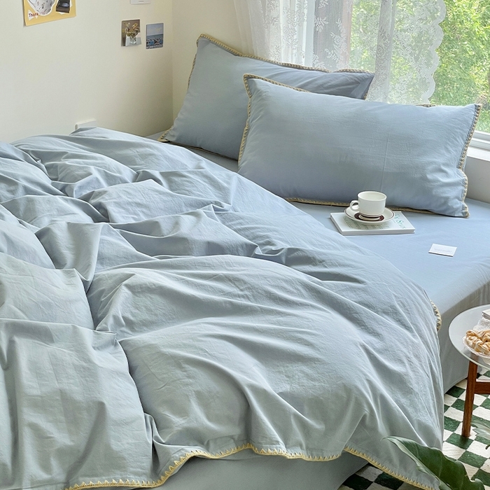 91家纺网 家纺一手货源 找家纺 （总）瑞莱 2025新款全棉轻奢水洗棉贝壳绣四件套