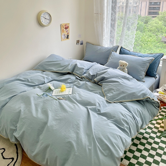 91家纺网 家纺一手货源 找家纺 （总）瑞莱 2025新款全棉轻奢水洗棉贝壳绣四件套