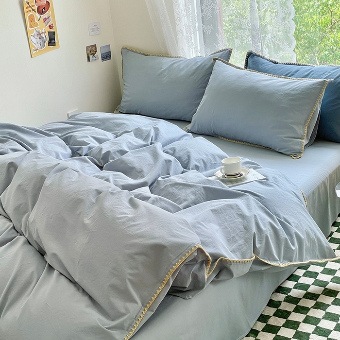 91家纺网 家纺一手货源 找家纺 （总）瑞莱 2025新款全棉轻奢水洗棉贝壳绣四件套