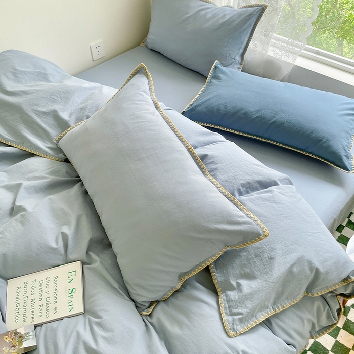 91家纺网 家纺一手货源 找家纺 （总）瑞莱 2025新款全棉轻奢水洗棉贝壳绣四件套