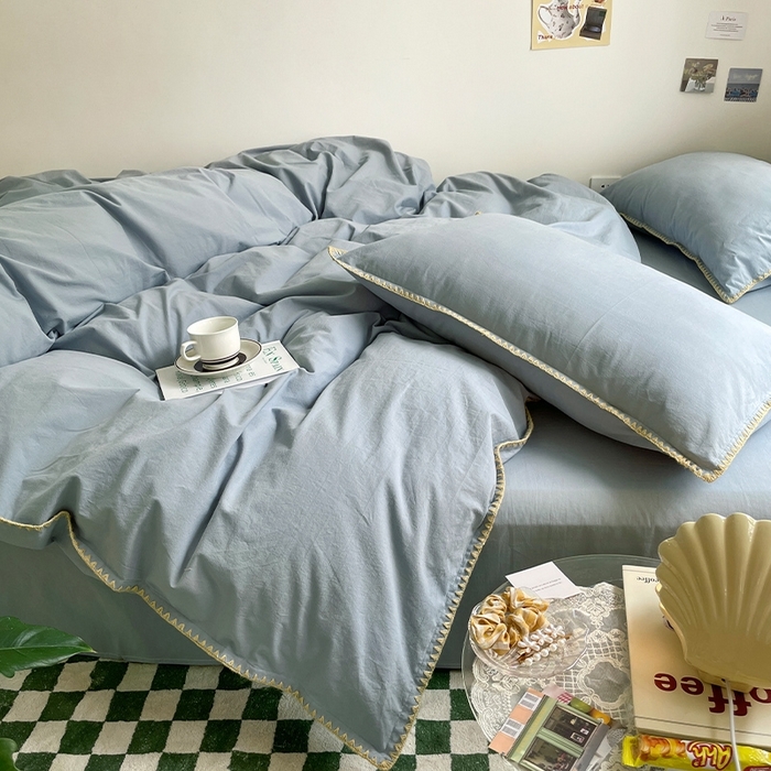 91家纺网 家纺一手货源 找家纺 （总）瑞莱 2025新款全棉轻奢水洗棉贝壳绣四件套