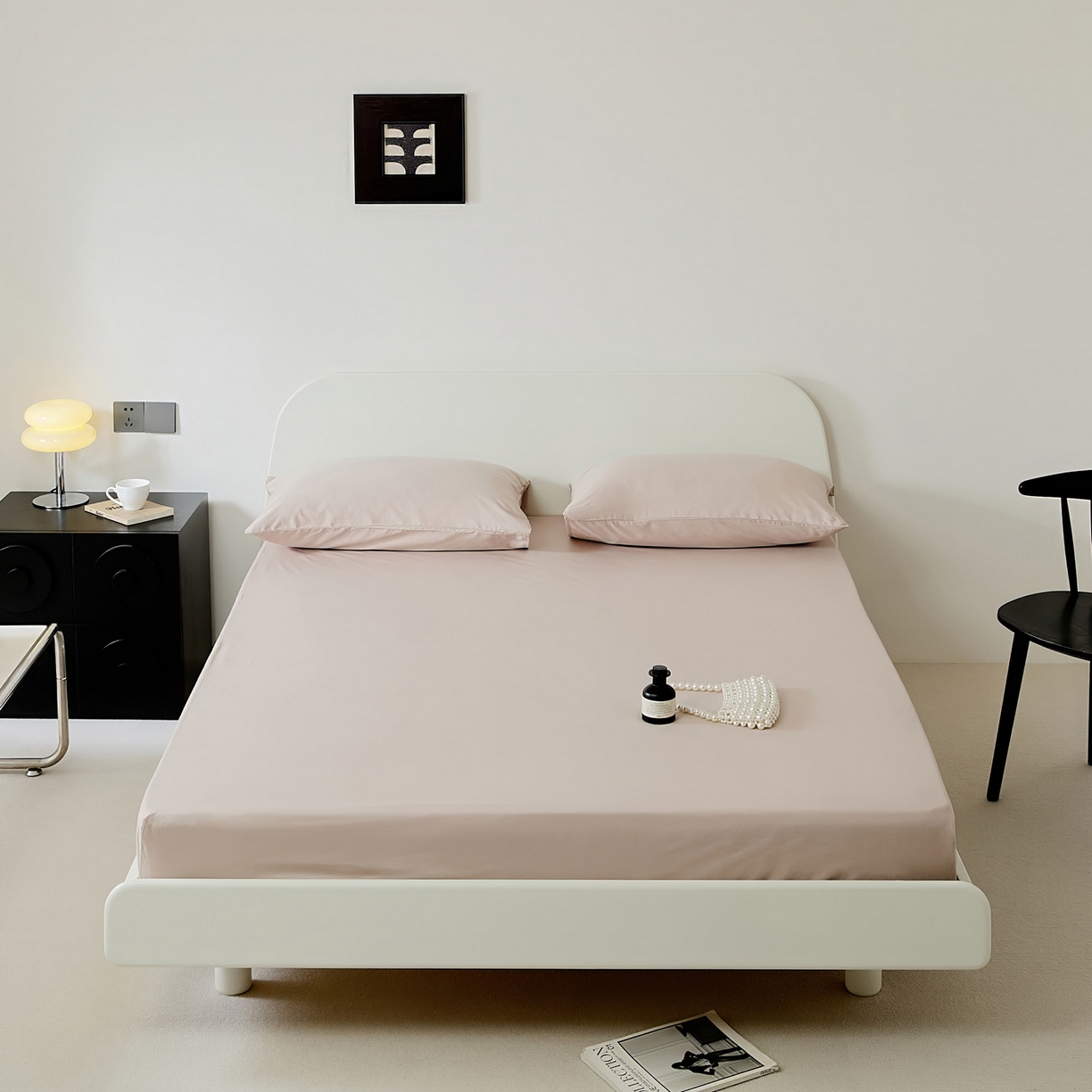 EH家居 2025新款全棉斜纹纯色-青春小调系列单床笠 灰粉色