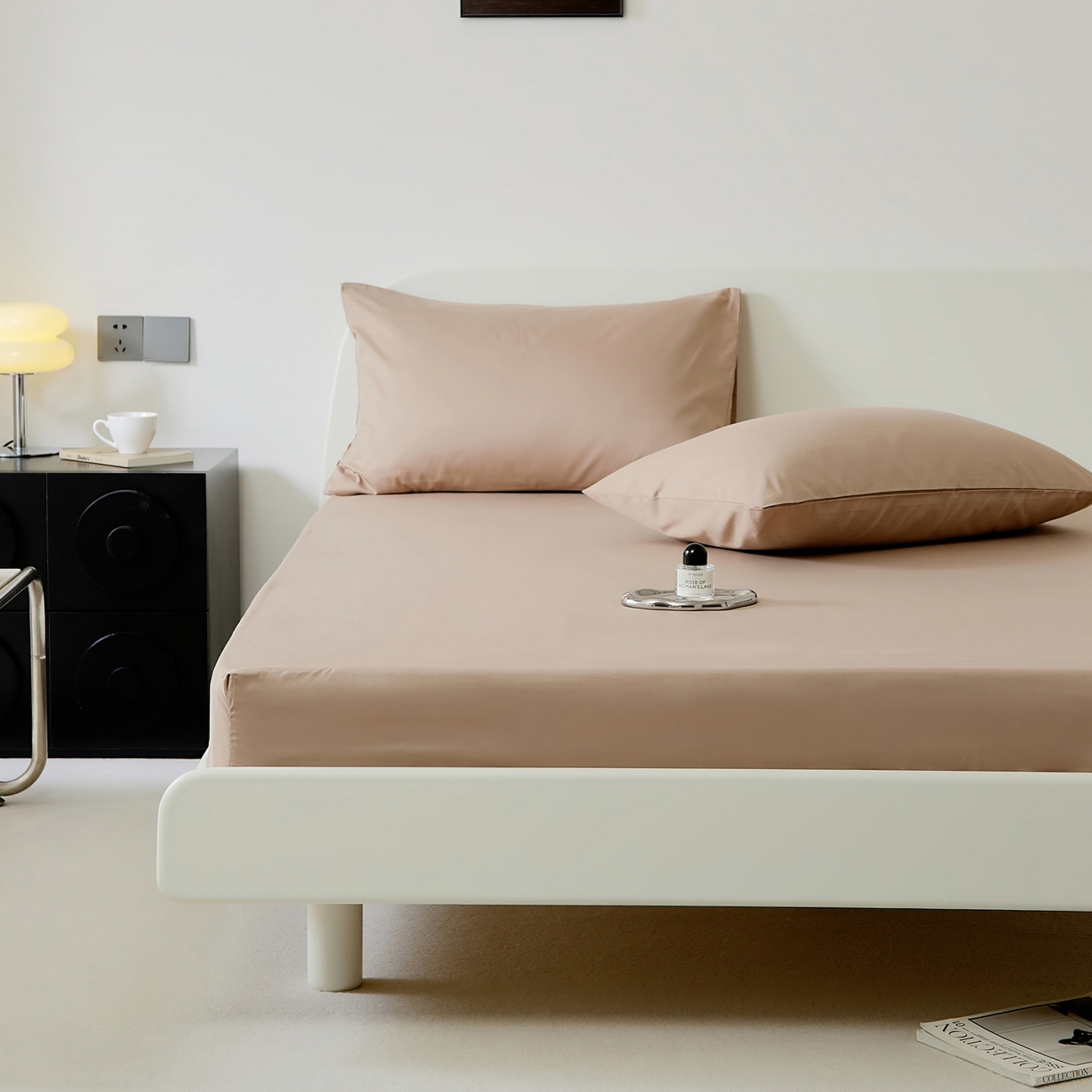 91家纺网 家纺一手货源 找家纺 EH家居 2025新款全棉斜纹纯色-青春小调系列单床笠 咖色