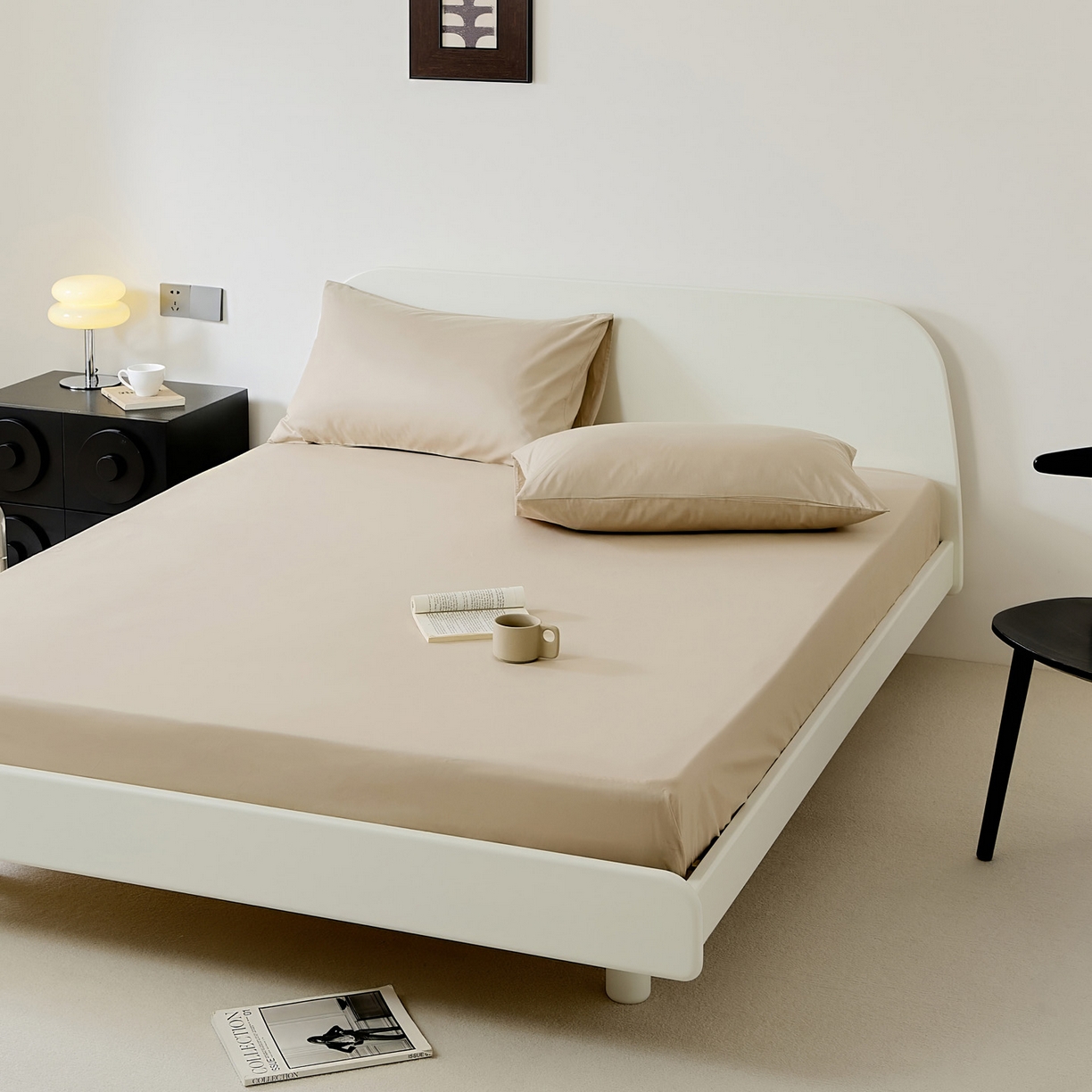 91家纺网 家纺一手货源 找家纺 EH家居 2025新款全棉斜纹纯色-青春小调系列单床笠 米茶