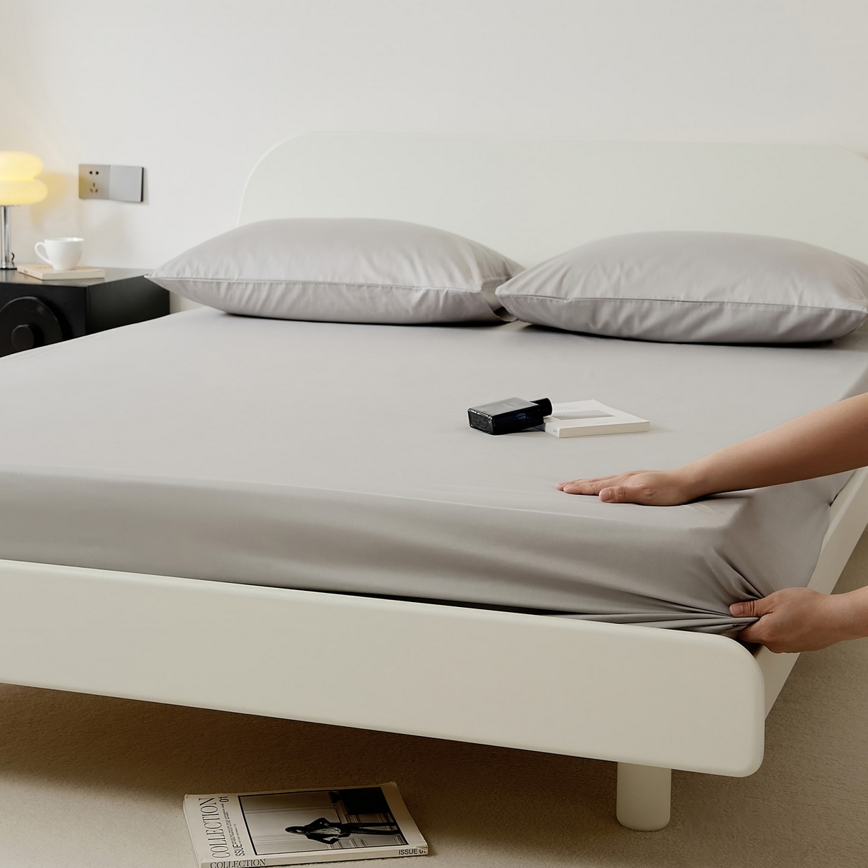 91家纺网 家纺一手货源 找家纺 EH家居 2025新款全棉斜纹纯色-青春小调系列单床笠 蜜灰