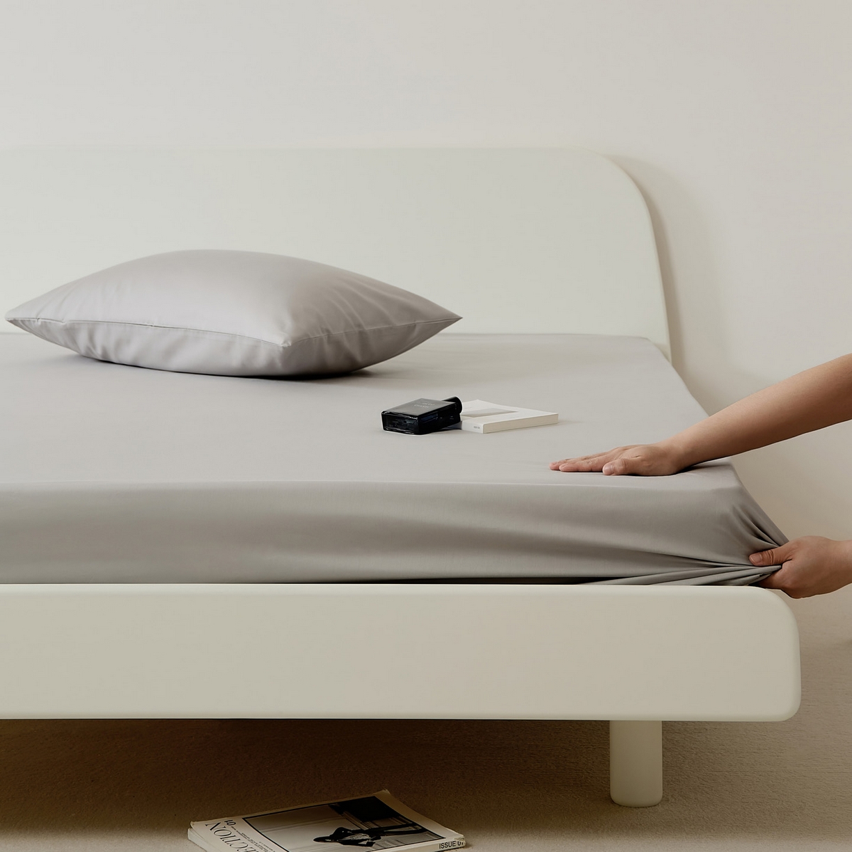 91家纺网 家纺一手货源 找家纺 EH家居 2025新款全棉斜纹纯色-青春小调系列单床笠 蜜灰