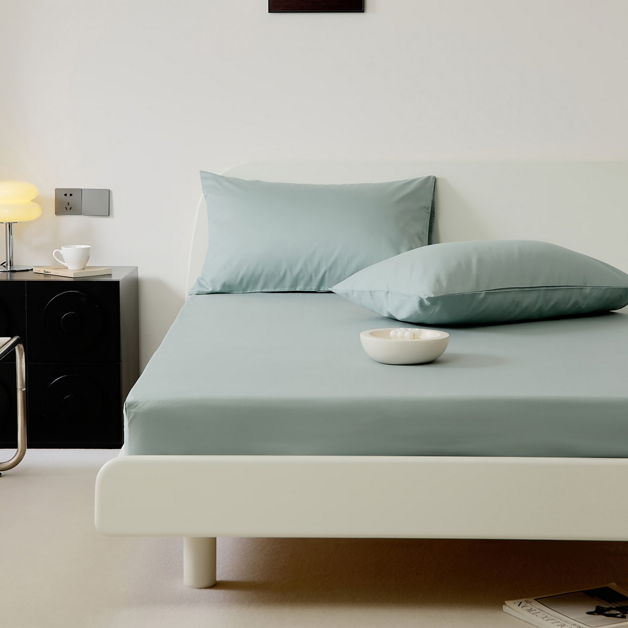 91家纺网 家纺一手货源 找家纺 EH家居 2025新款全棉斜纹纯色-青春小调系列单床笠 天青色