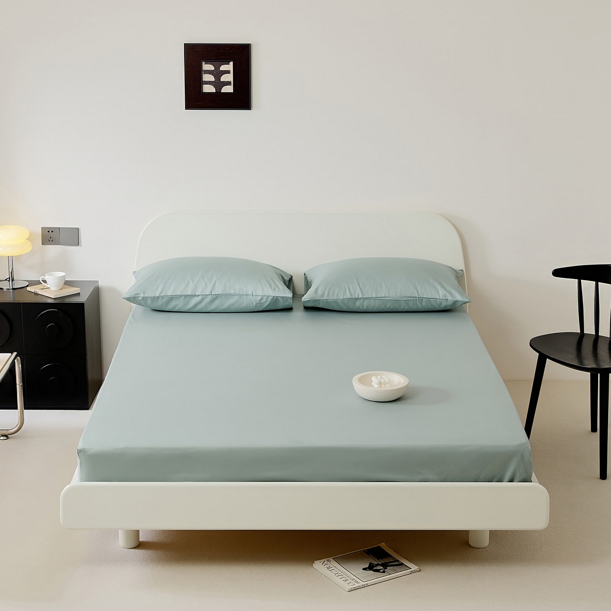 EH家居 2025新款全棉斜纹纯色-青春小调系列单床笠 天青色