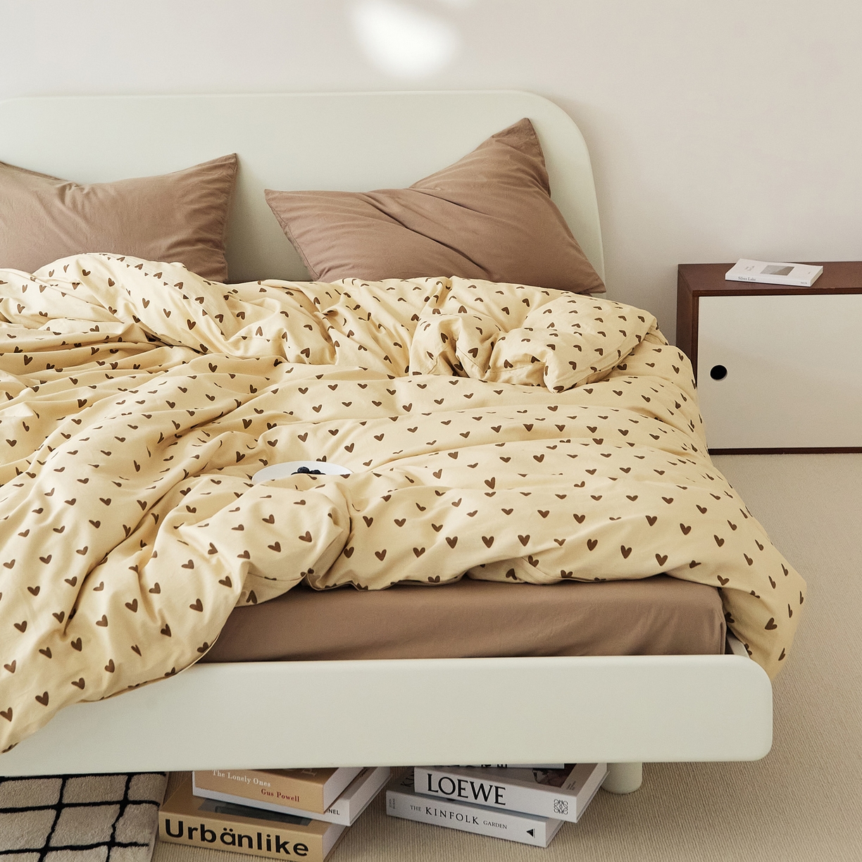 91家纺网 家纺一手货源 找家纺 EH家居 2025新款全棉斜纹印花-青春小调系列单被套 焦糖心语