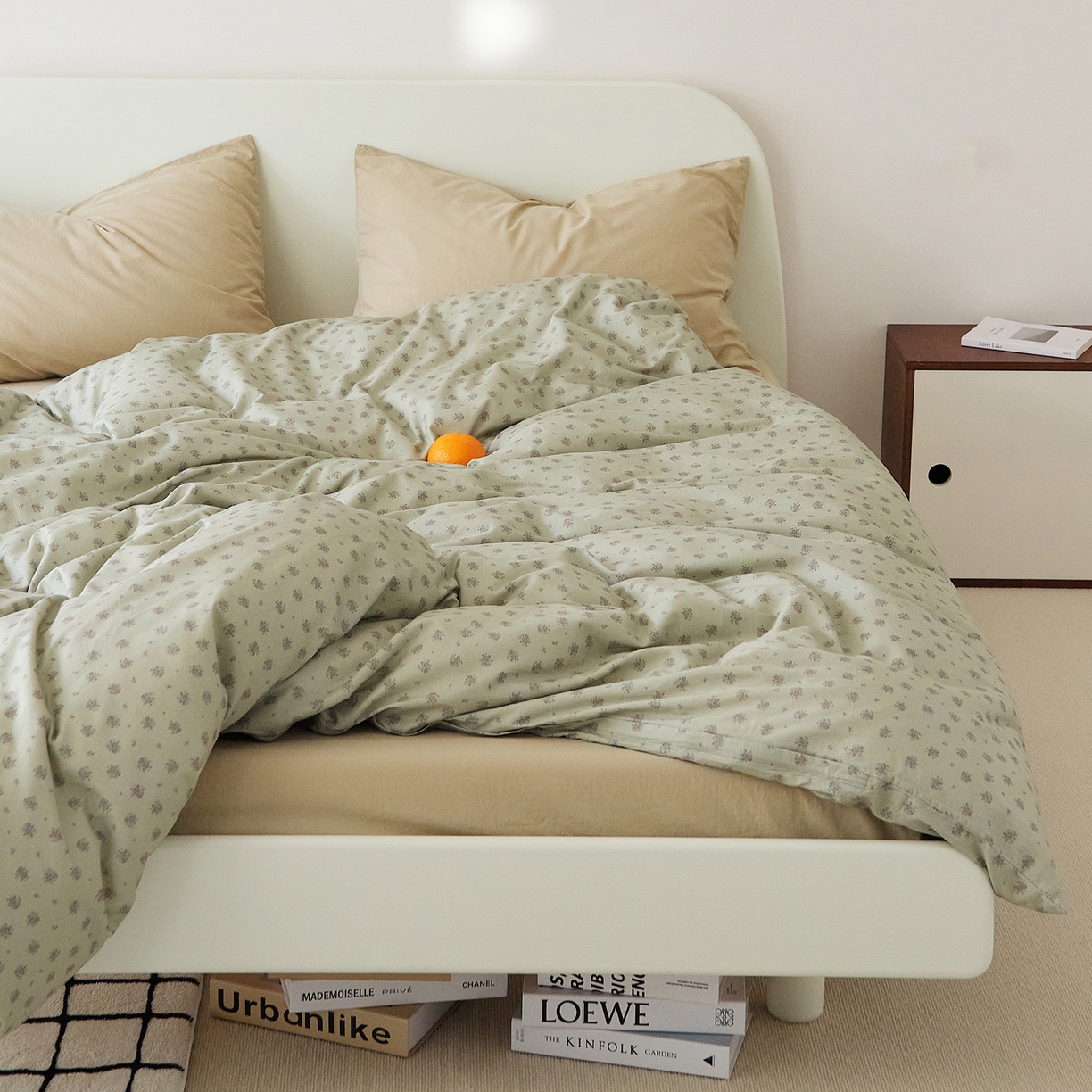 EH家居 2025新款全棉斜纹印花-青春小调系列单被套 薄荷微苔花