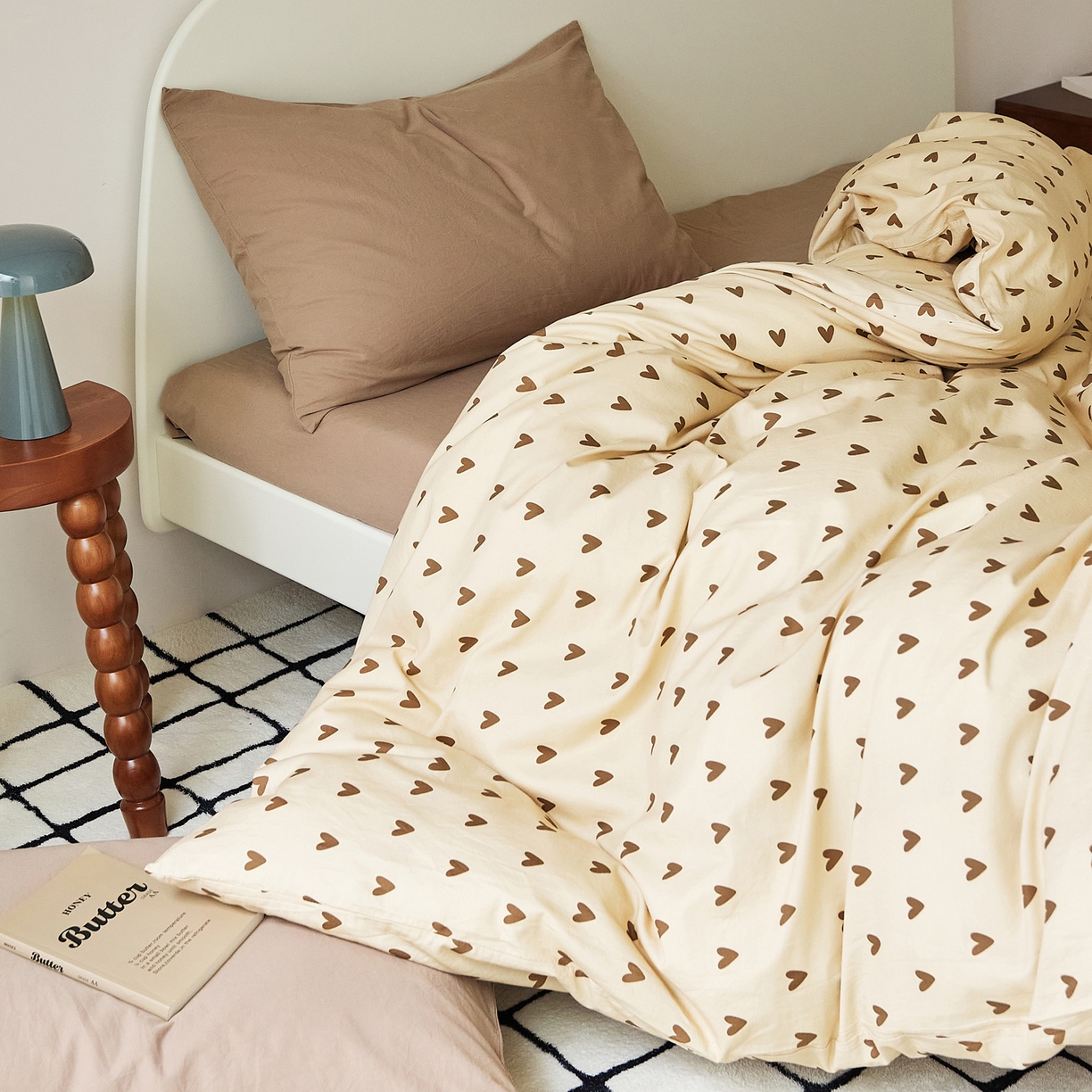 91家纺网 家纺一手货源 找家纺 EH家居 2025新款全棉斜纹印花-青春小调系列单被套 焦糖心语