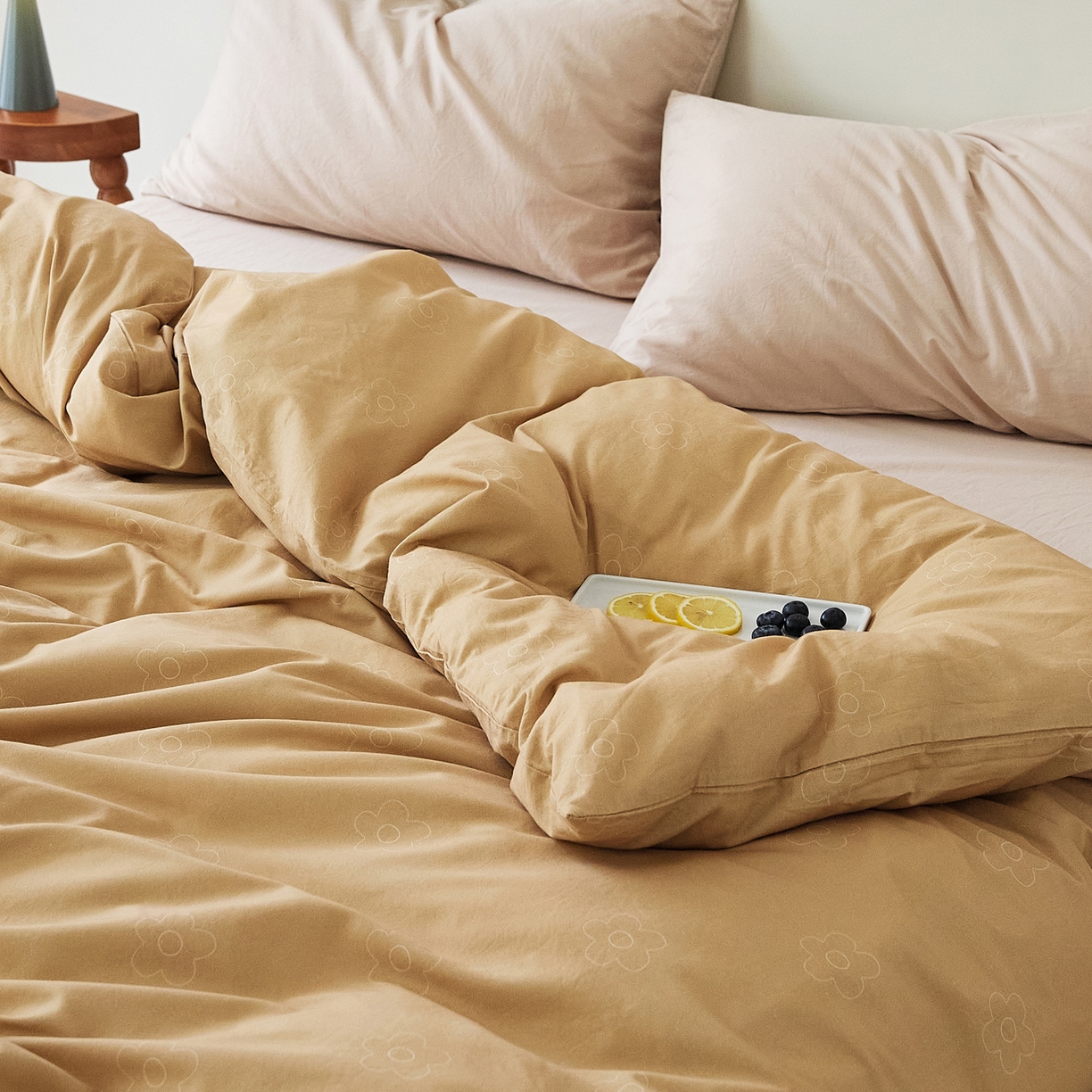 91家纺网 家纺一手货源 找家纺 EH家居 2025新款全棉斜纹印花-青春小调系列单被套 可可饼干