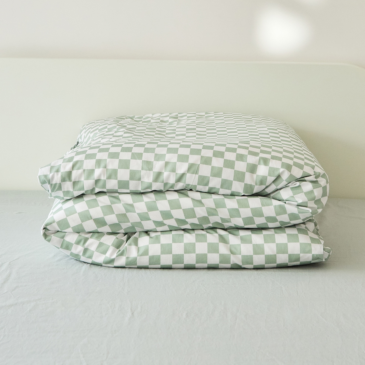 91家纺网 家纺一手货源 找家纺 EH家居 2025新款全棉斜纹印花-青春小调系列单被套 棋盘格-绿