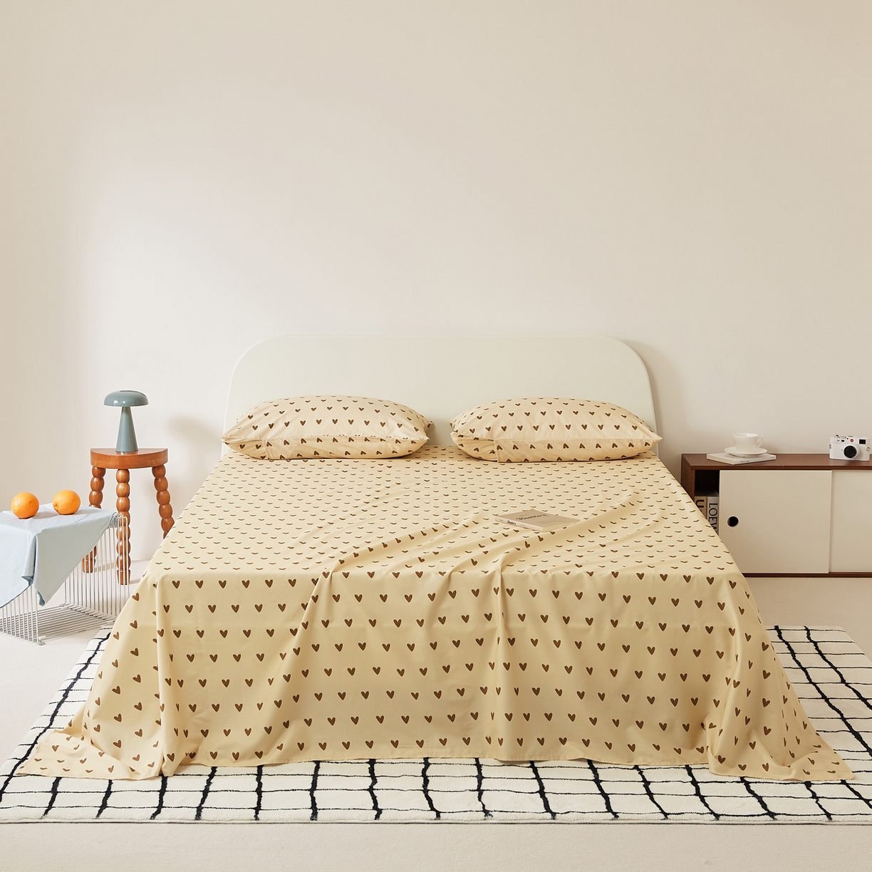 EH家居 2025新款全棉斜纹印花-青春小调系列单床单 焦糖心语